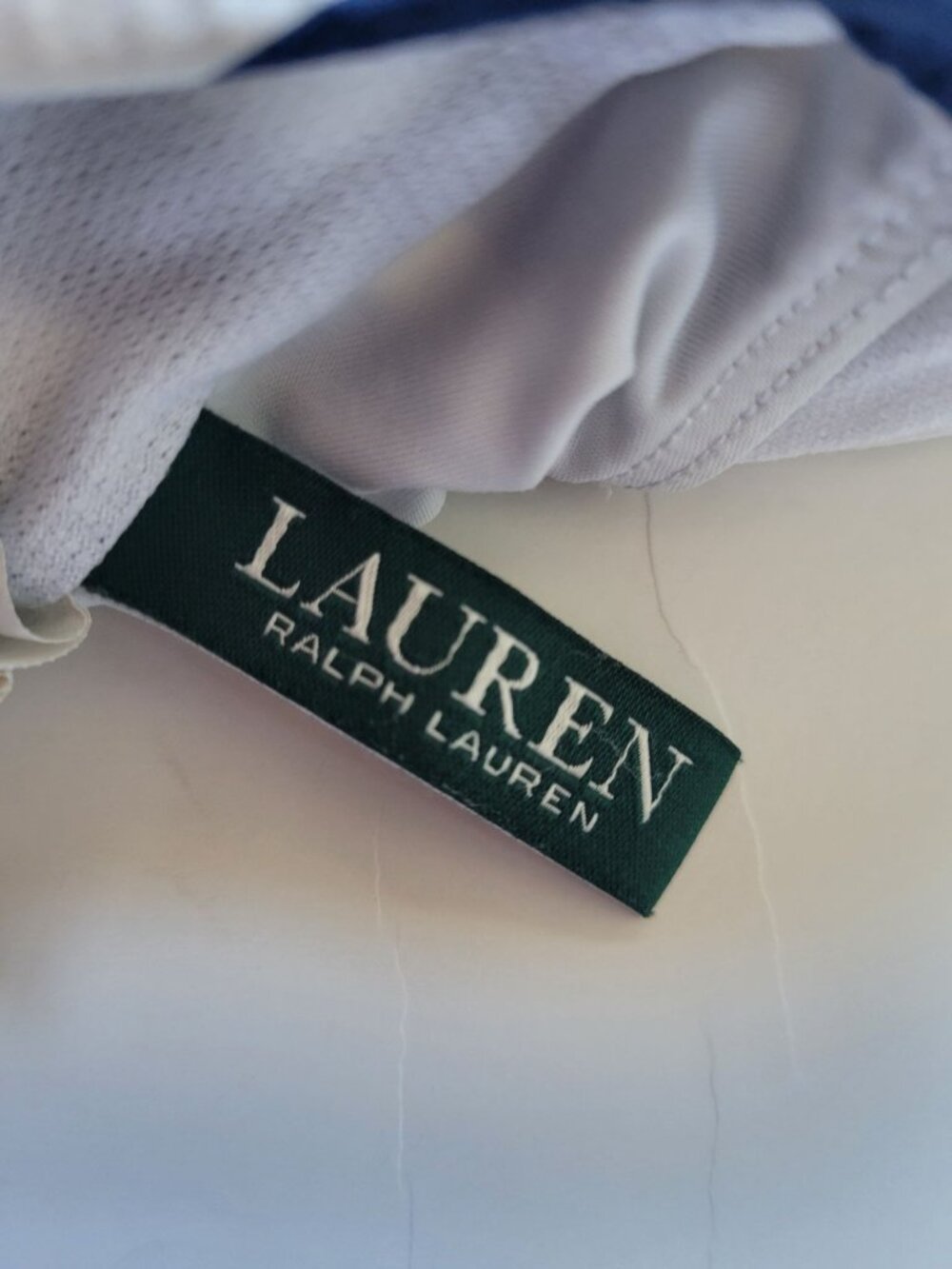 Lauren Ralph Lauren Halter Top Striped 1 piece Swim Suit Size 14 Cruise Beach - Picture 4 of 5